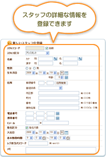 スタッフの登録