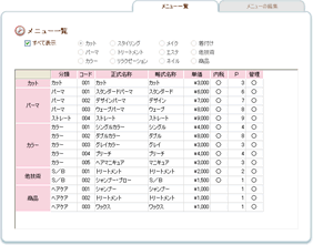 技術・商品メニューの編集