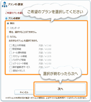 プランの選択