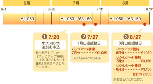 オプションを追加した場合のご請求について